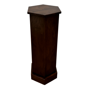 Traditional Stained Wood Hexagon Pedestals