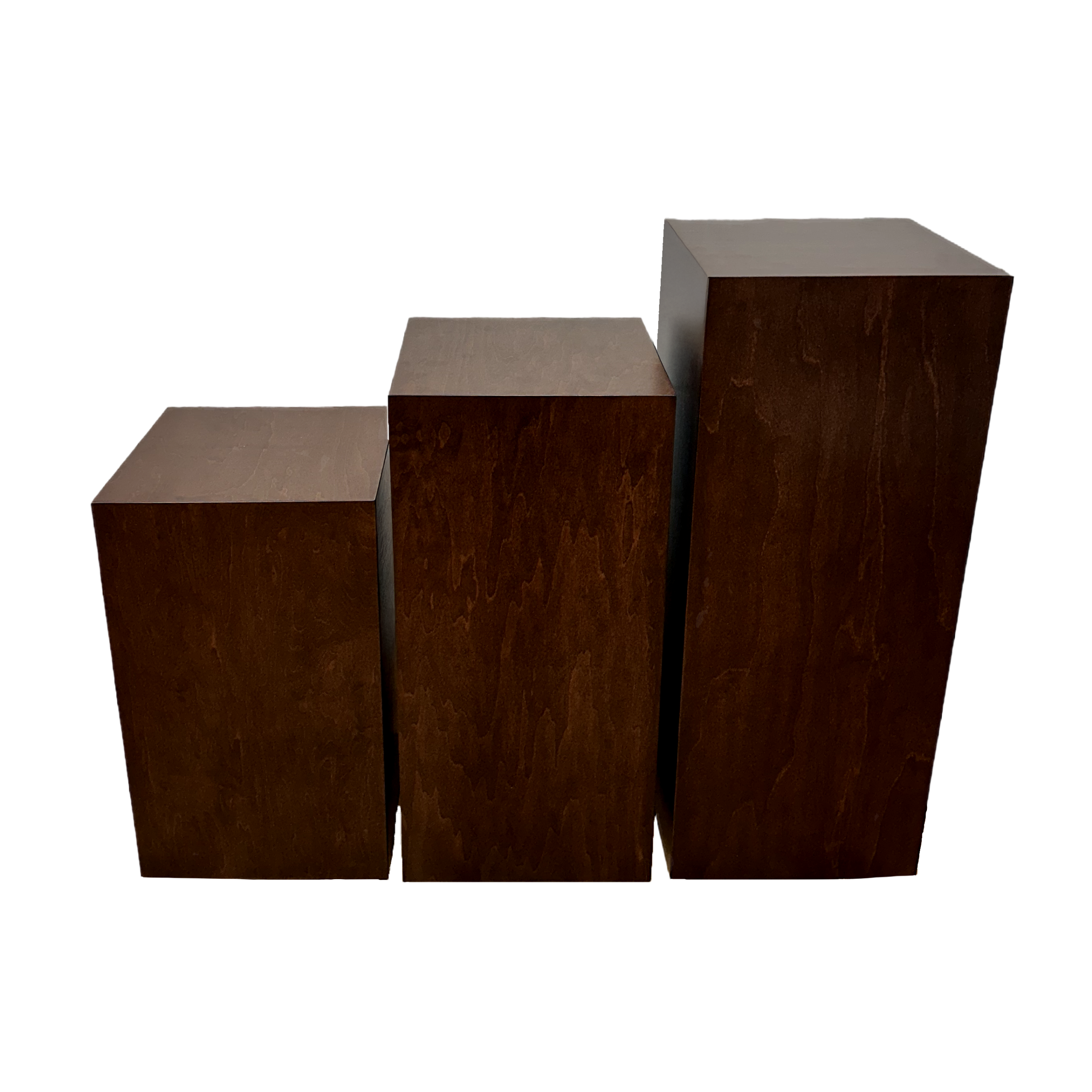 Stained Wood Rectangle Waterfall Display Sets